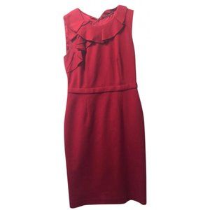 Elie Tahari Red Ruffle Mid-length dress